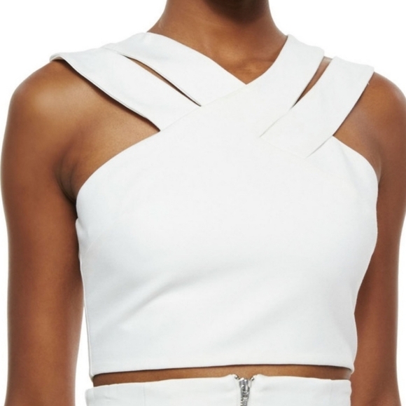 Nicholas Ponte Double Strap Crop Top size 6 Off White - Picture 7 of 7